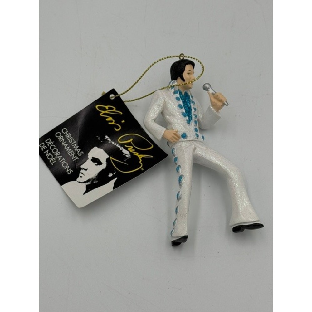 Elvis Presley Kurt S Adler Christmas Ornament White Jumpsuit Glitter 2017 - Picture 2 of 6